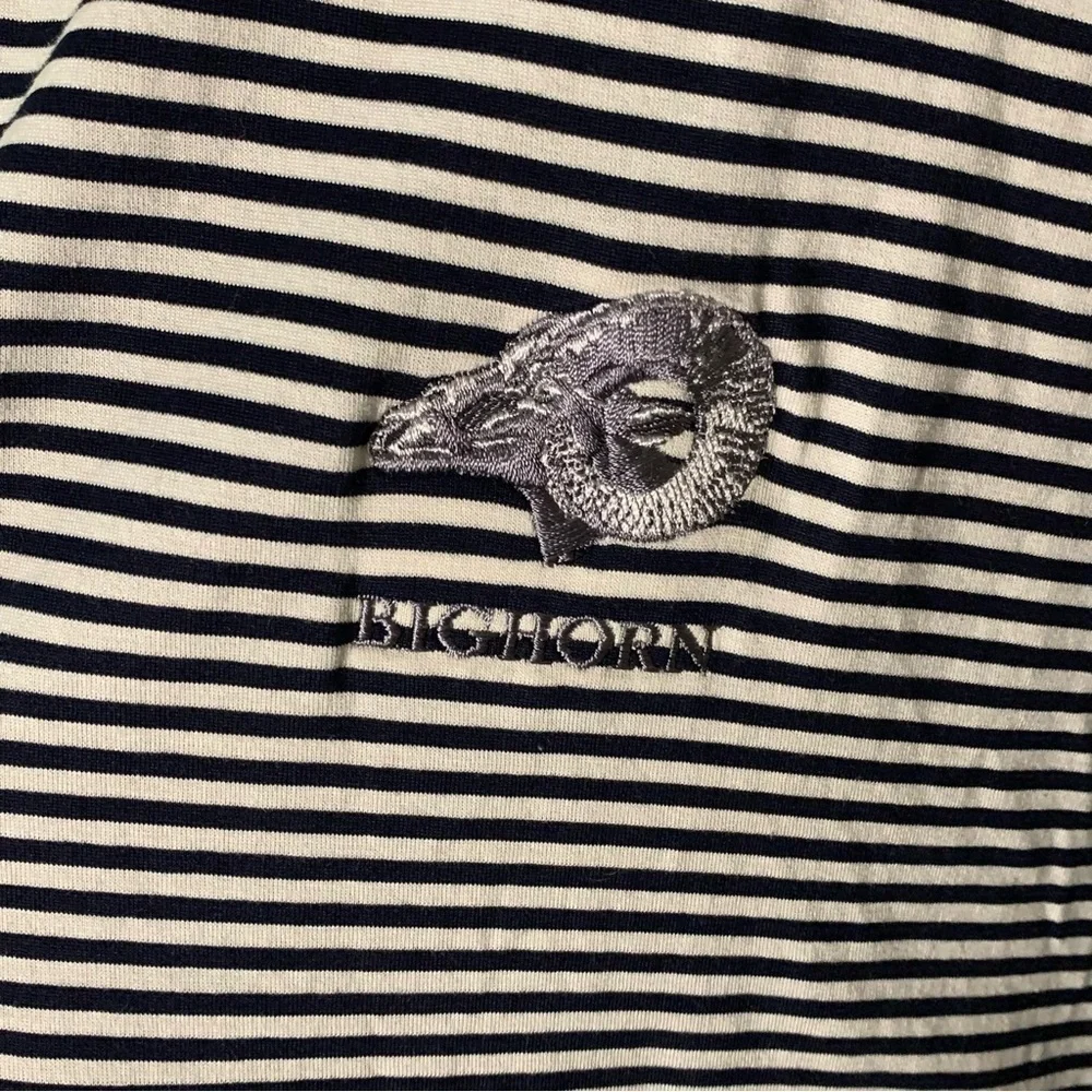 Men's Fairway & Greene Navy White Striped Bighorn Golf Polo Size Extra Large